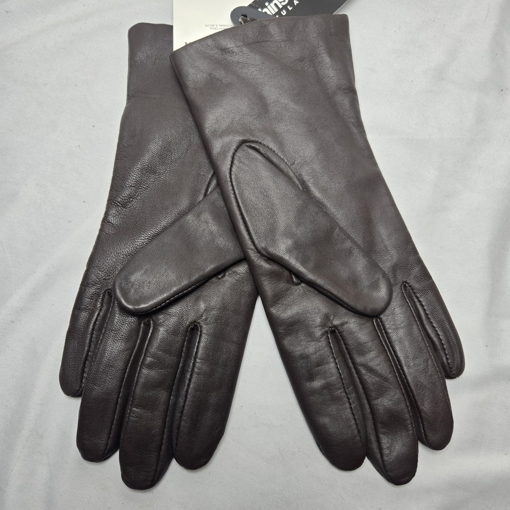 New Attention Brown Genuine Leather Gloves Womens Medium Kmart Thinsulate Lined - Picture 2 of 6